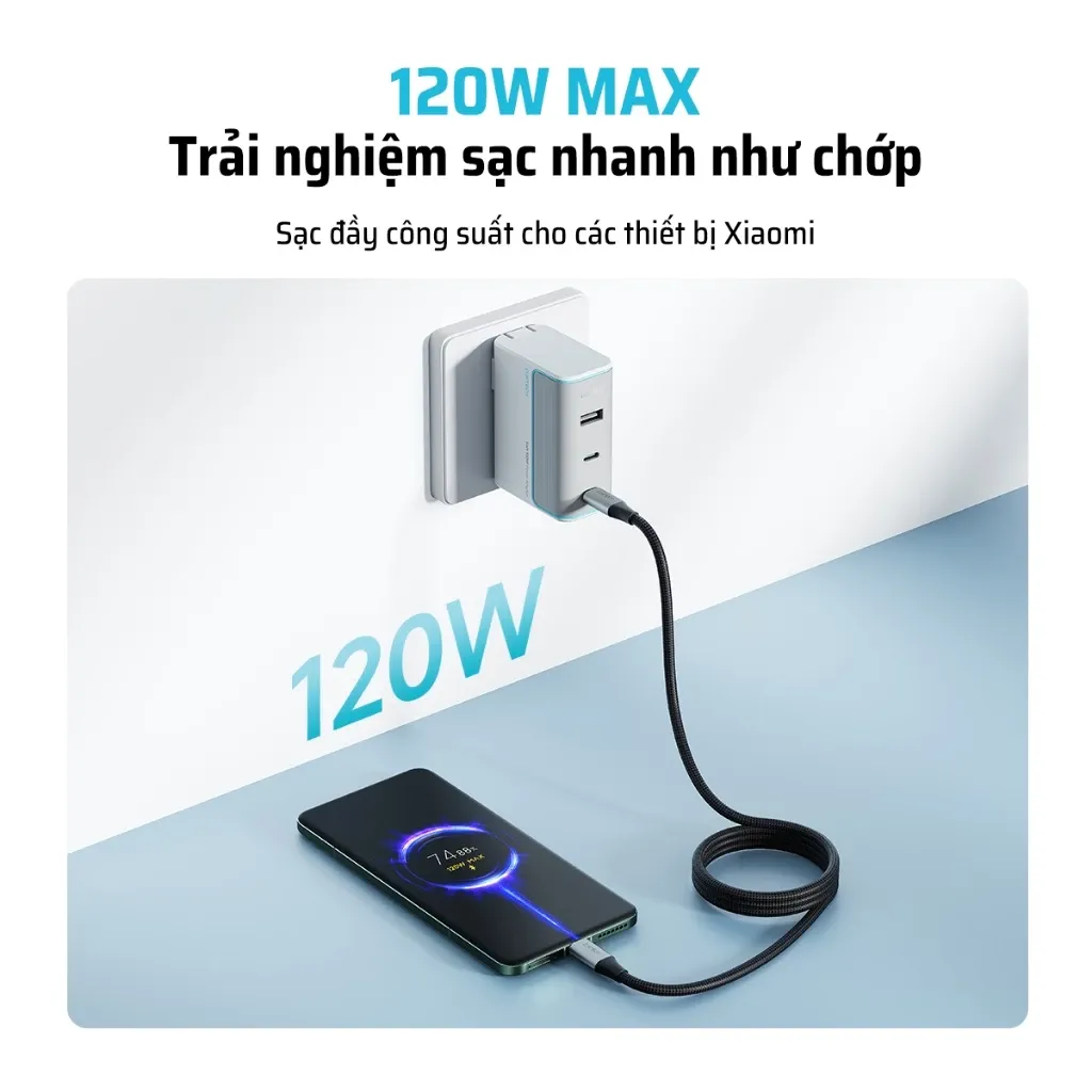 Cáp Cuktech C to C 6A 240W PD3.1/Mi Turbro – CMC610 | Chính hãng