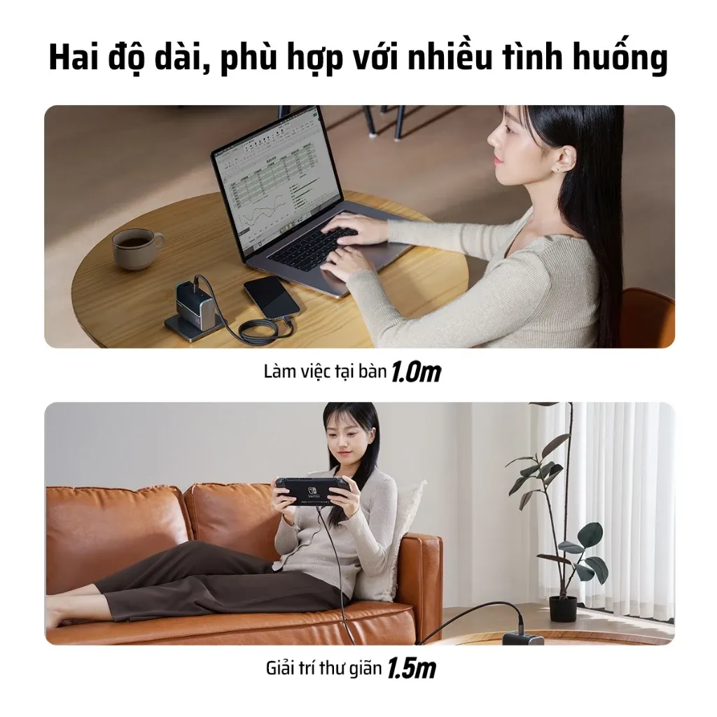 Cáp Cuktech C to C 6A 240W PD3.1/Mi Turbro – CMC610 | Chính hãng