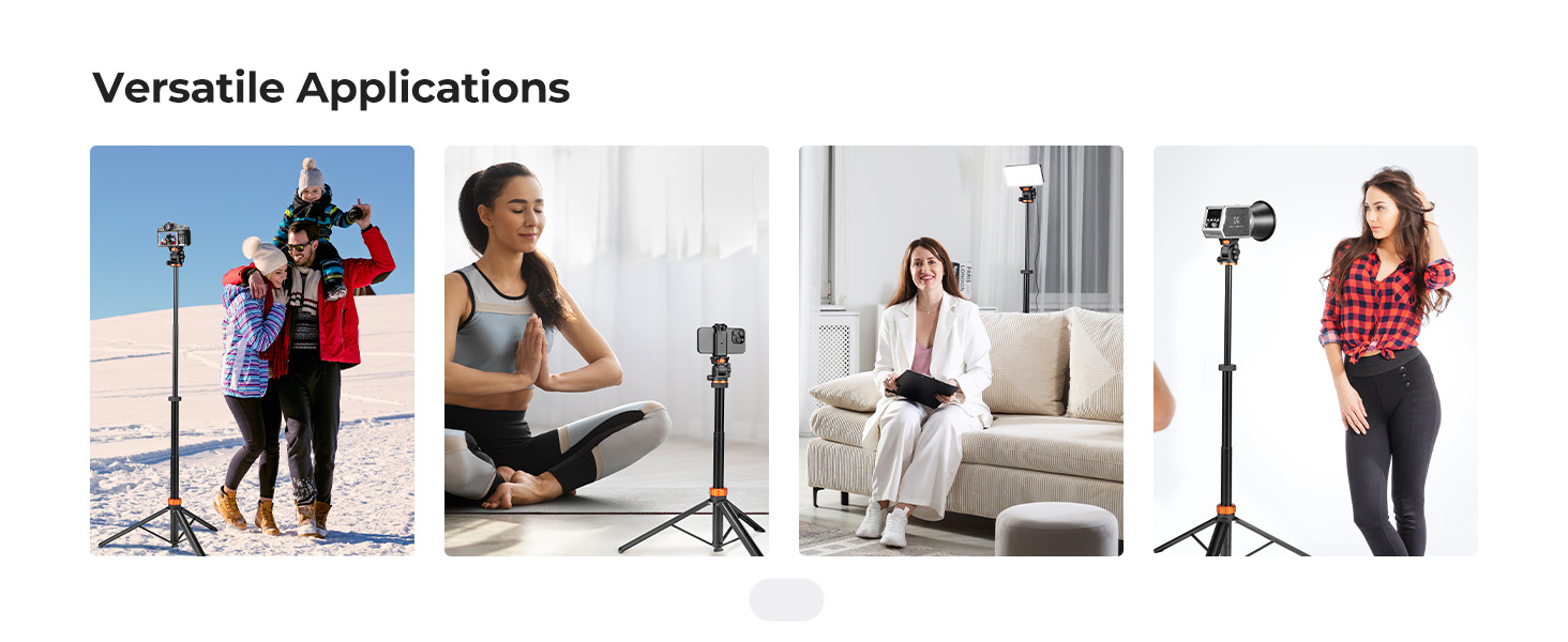 Chân đèn nhôm K&F Concept 2m ống khóa lệch tâm mở nhanh MS-60 | Chính hãng | Fullvat