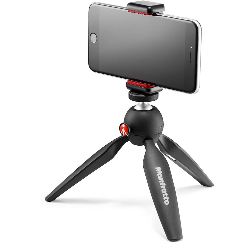 Chân máy Manfrotto PIXI Mini Tripod with Phone Clamp Black