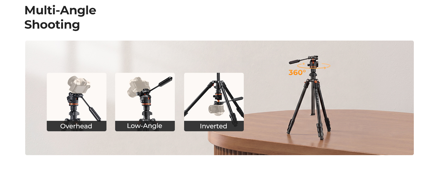 Chân máy ảnh K&F Concept O234A3 kèm Ball Head BH-36 | Chính hãng | Fullvat