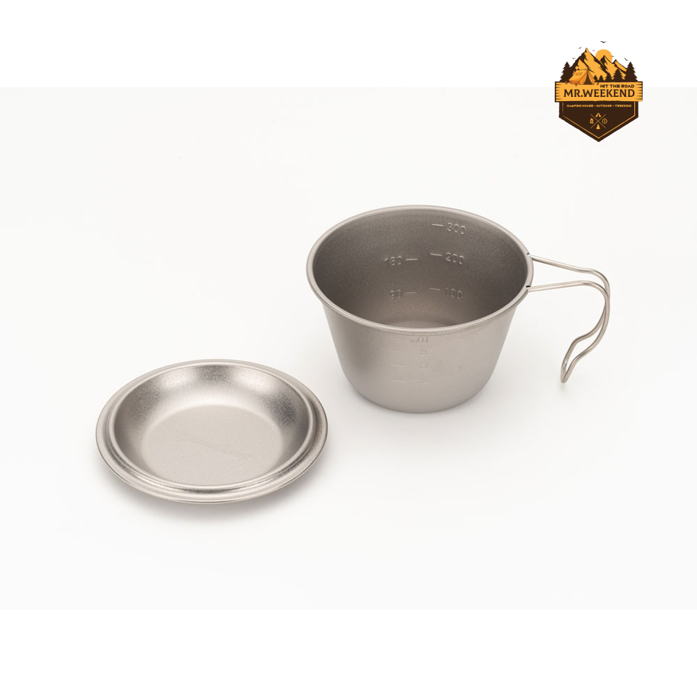Chén Snow peak Deep titanium sherpa cup with Lid , E-314 | Chính hãng