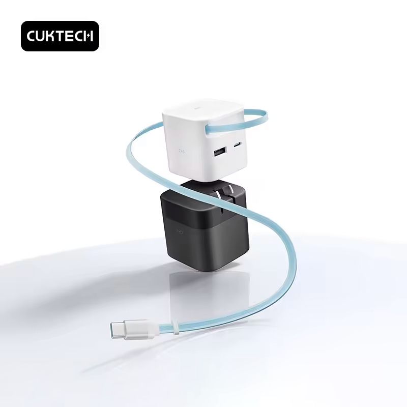 Củ sạc nhanh 3 cổng Cuktech AD653 90W | Black, Black Whith Cable | Chính hãng