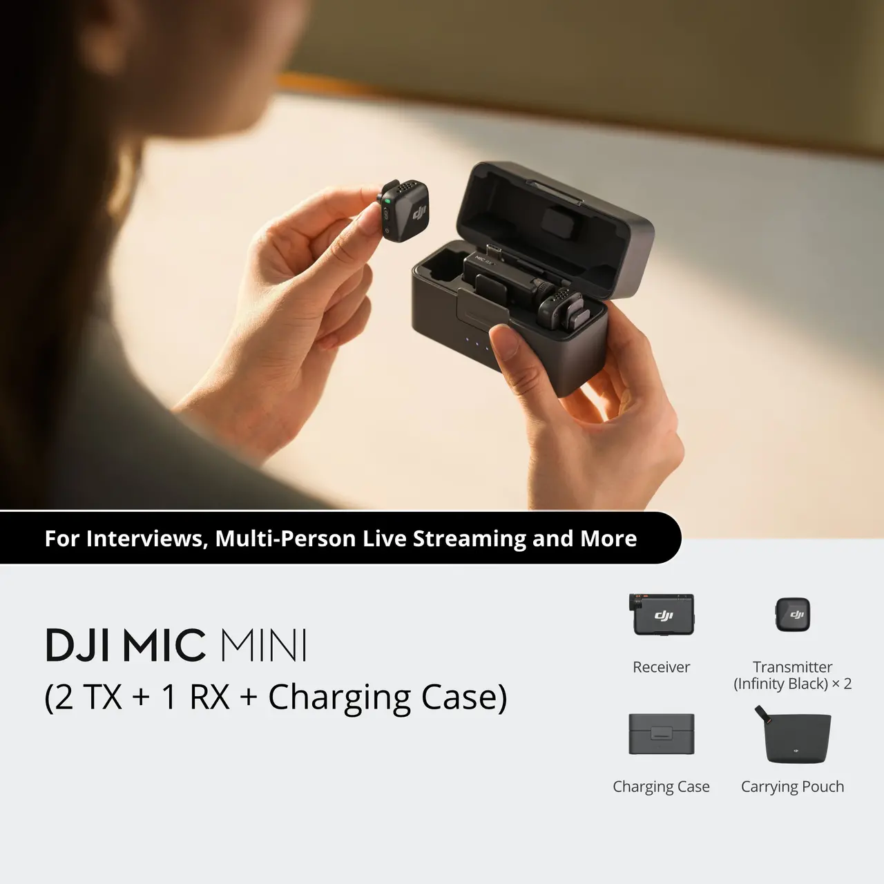 DJI MIC Mini (2 TX + 1 Mobile RX + Chargring Case ) (FCC) | Chính hãng