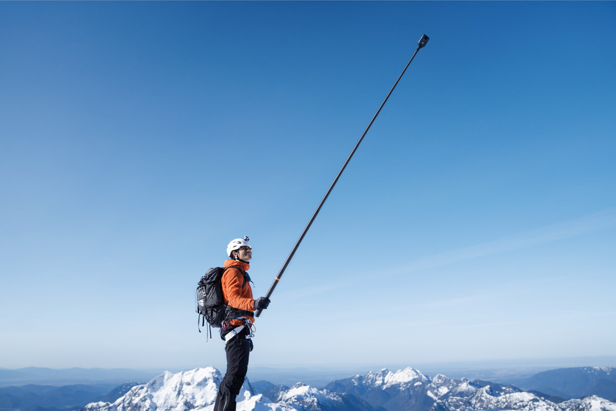 DJI Osmo 2.5m Extended Carbon Fiber Selfie Stick | Chính hãng - mặt sau và phụ kiện đi kèm