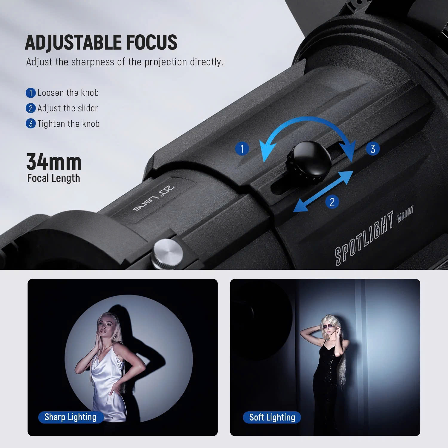 Đầu đèn hiệu ứng Neewer Spotlight Mount LS-38 Set 40° | Chính hãng