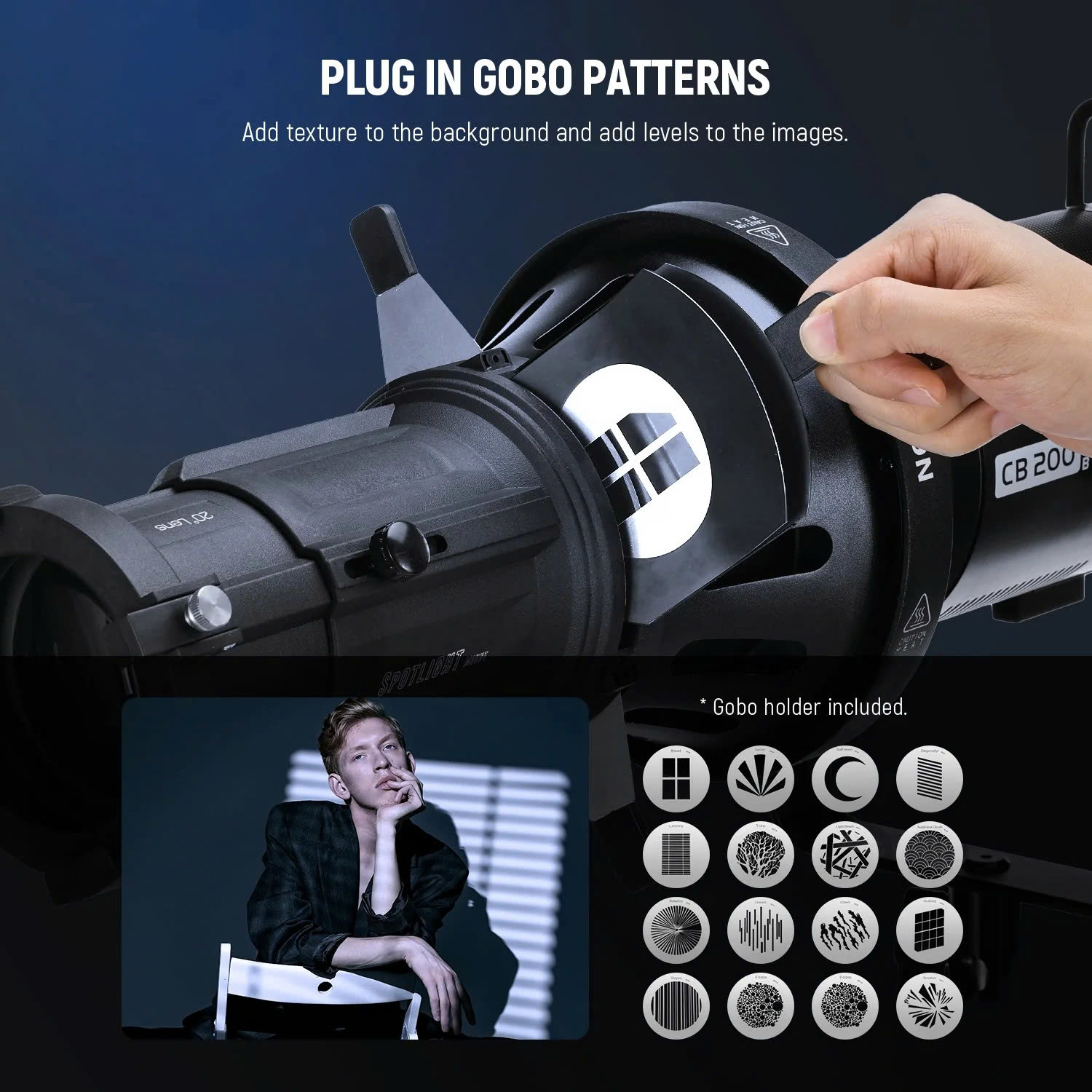 Đầu đèn hiệu ứng Neewer Spotlight Mount LS-38 Set 40° | Chính hãng
