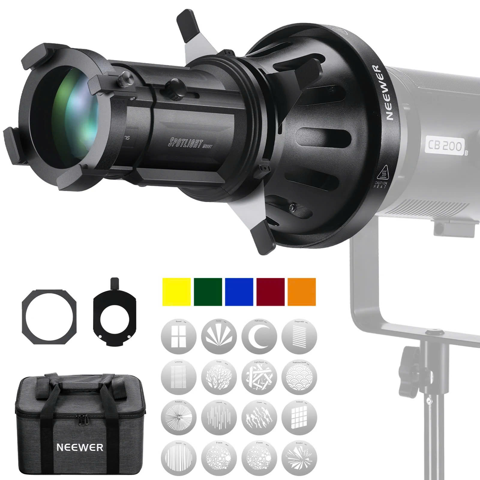 Đầu đèn hiệu ứng Neewer Spotlight Mount LS-39 Set 20° | Chính hãng
