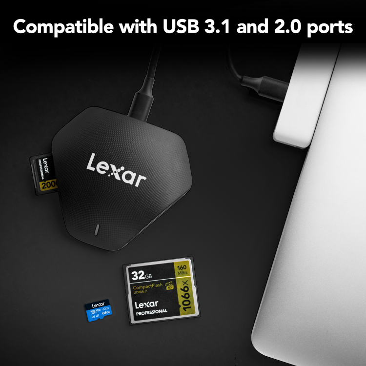 Đầu đọc thẻ nhớ MicroSD/SD Lexar USB 3.2 USB Type-A/C LRW310X-BNBNG