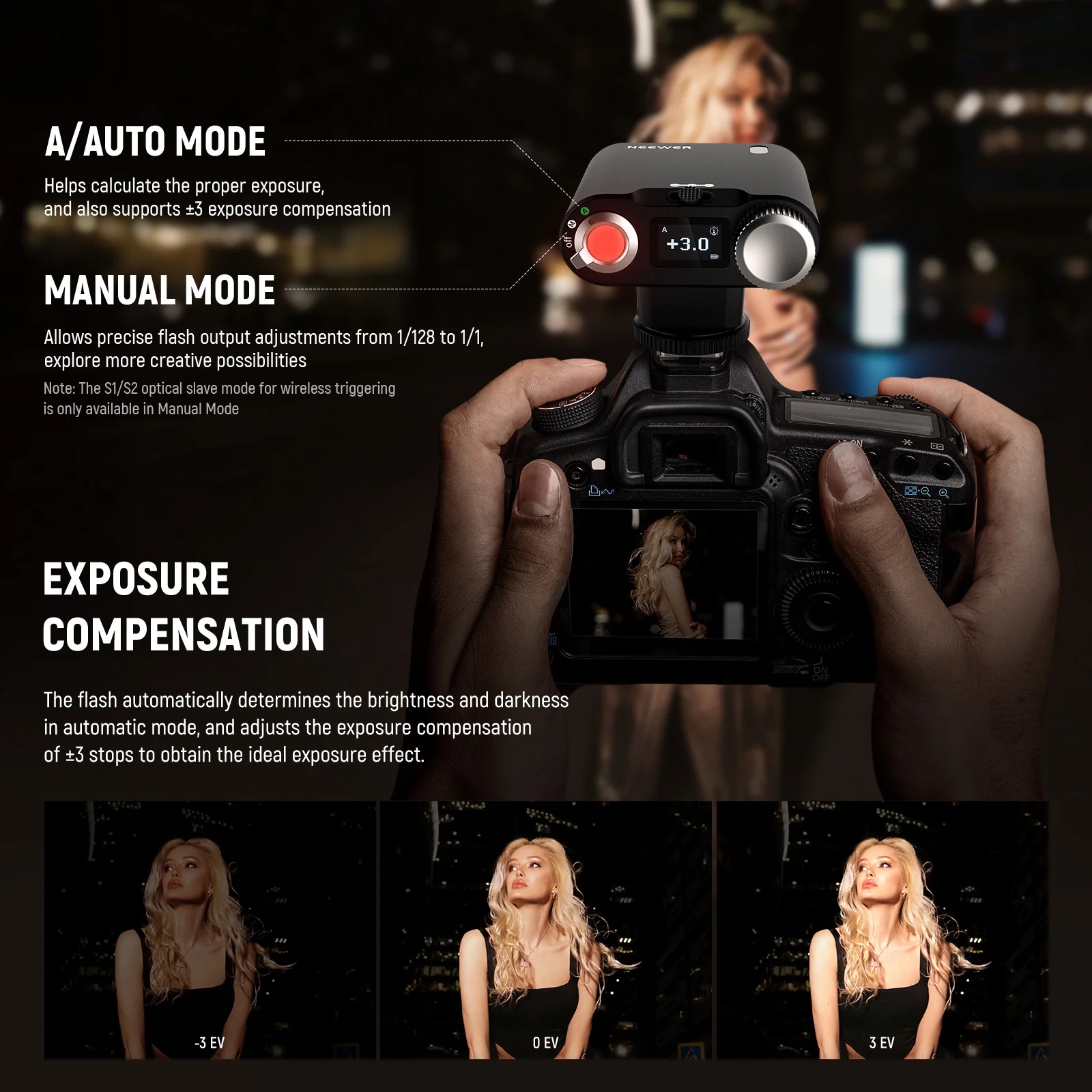 Đèn Flash Máy Ảnh Neewer Z160 Auto & Manual Modes | Chính hãng