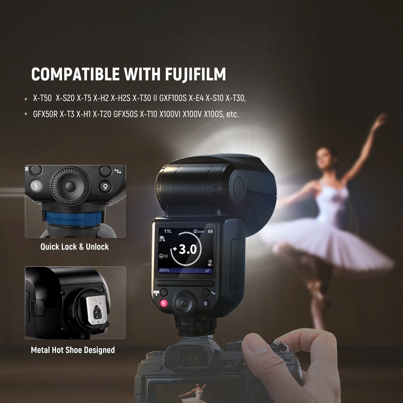 Đèn Flash Neewer Z2 Pro 76Ws For Fujifilm | Chính hãng