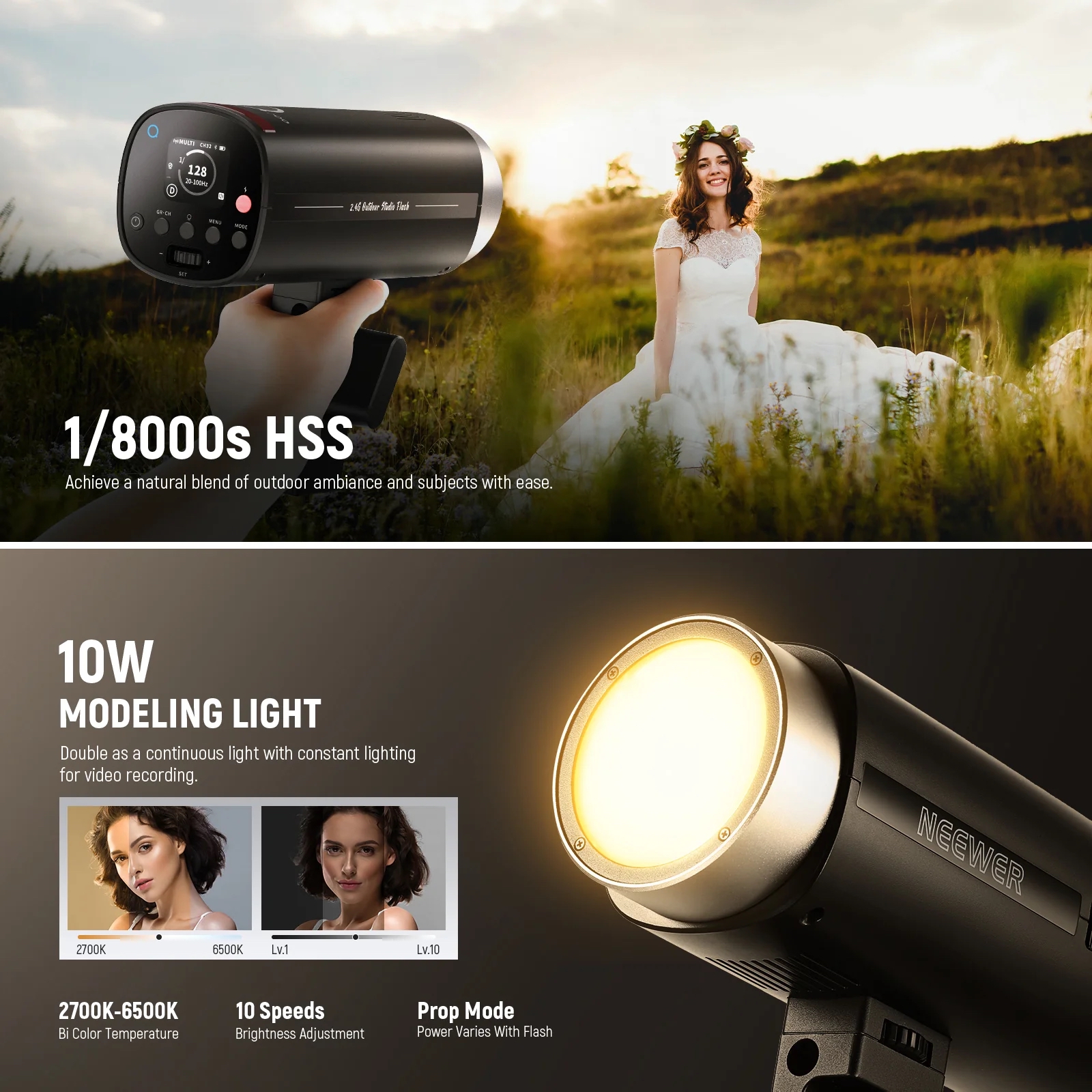 Đèn Flash Studio NEEWER Q200 200Ws 2.4G TTL | Chính hãng