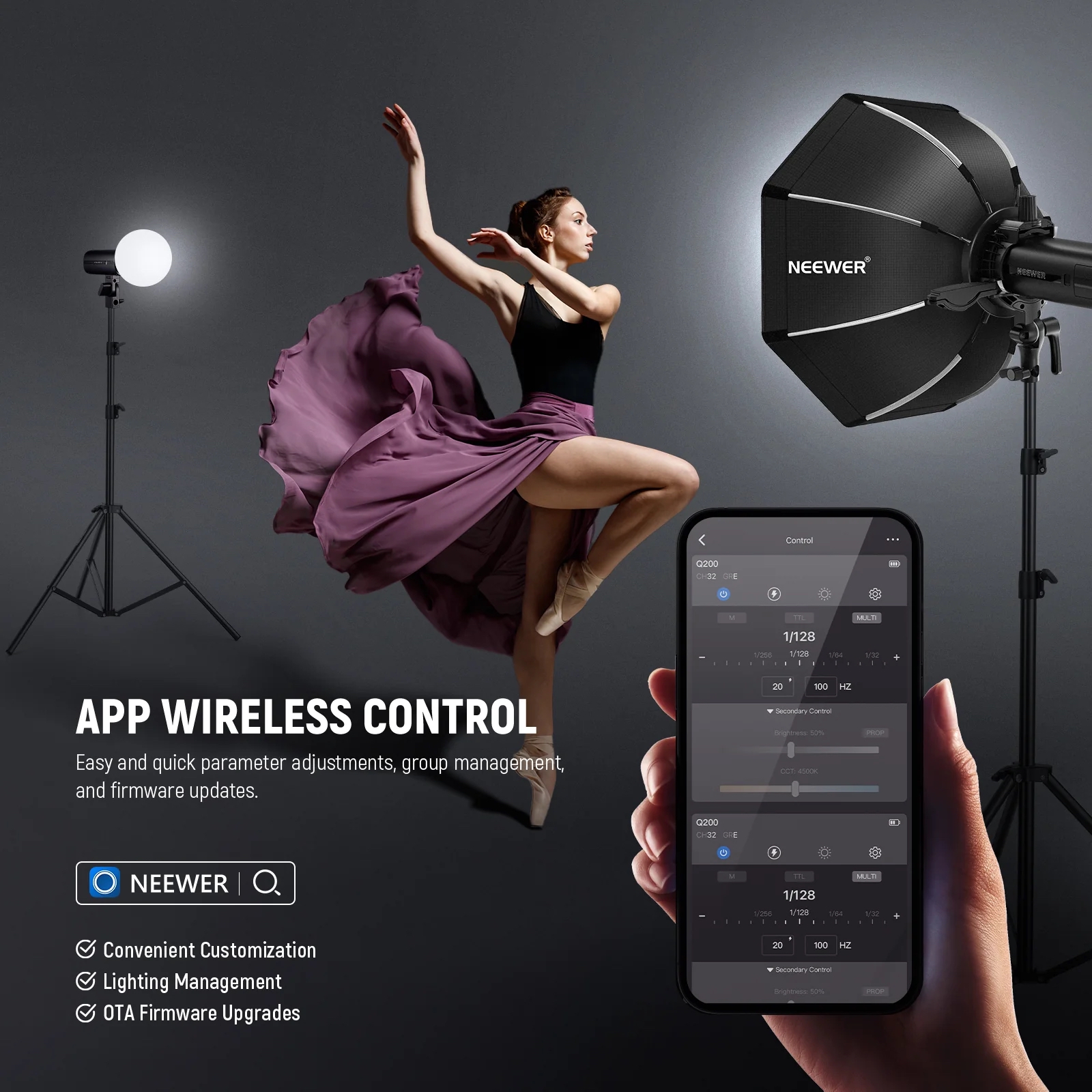 Đèn Flash Studio NEEWER Q200 200Ws 2.4G TTL | Chính hãng
