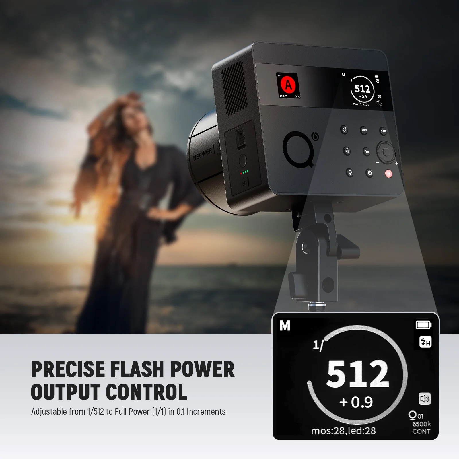 Đèn Flash Studio NEEWER Q6 600Ws 2.4G TTL HSS | Chính hãng