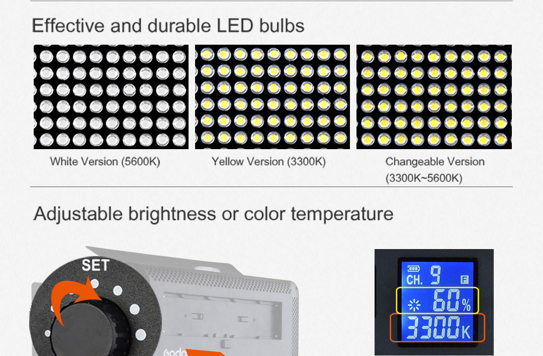 Đèn LED Godox LED500LR C-Y-W | Chính hãng