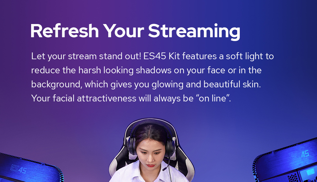 Đèn LED Panel E-Sport livestream 370x230 48W Godox ES45 Kit | Chính hãng