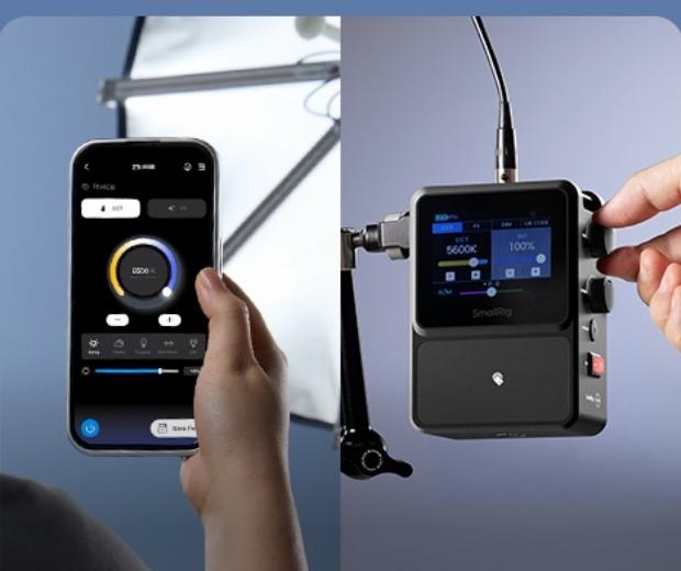 Hộp điều khiển màn hình màu trực quan và kết nối ứng dụng SmallGoGo của SmallRig OrBrella FM 60B