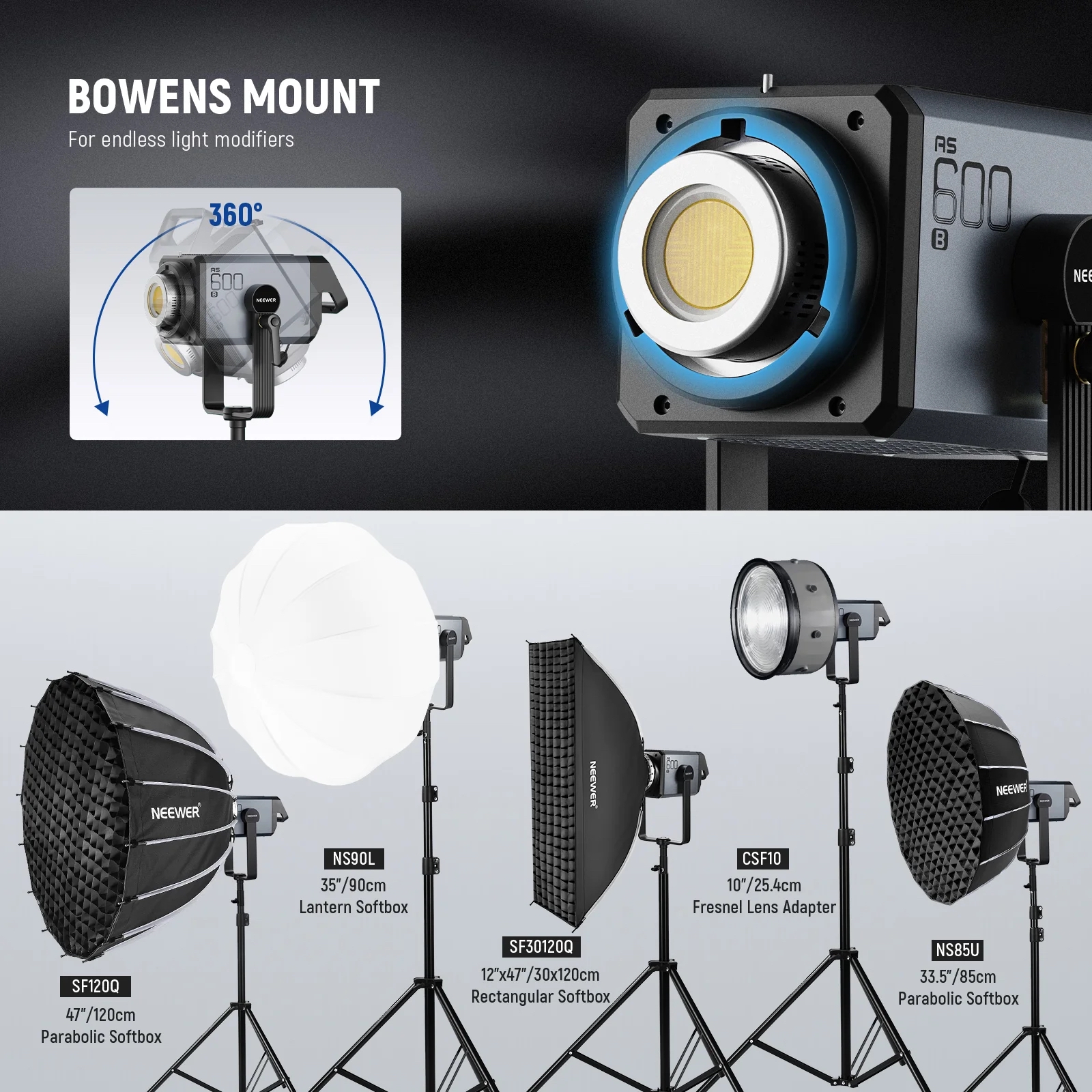 Đèn Led NEEWER AS600B 600W Bi-Color | Chính hãng