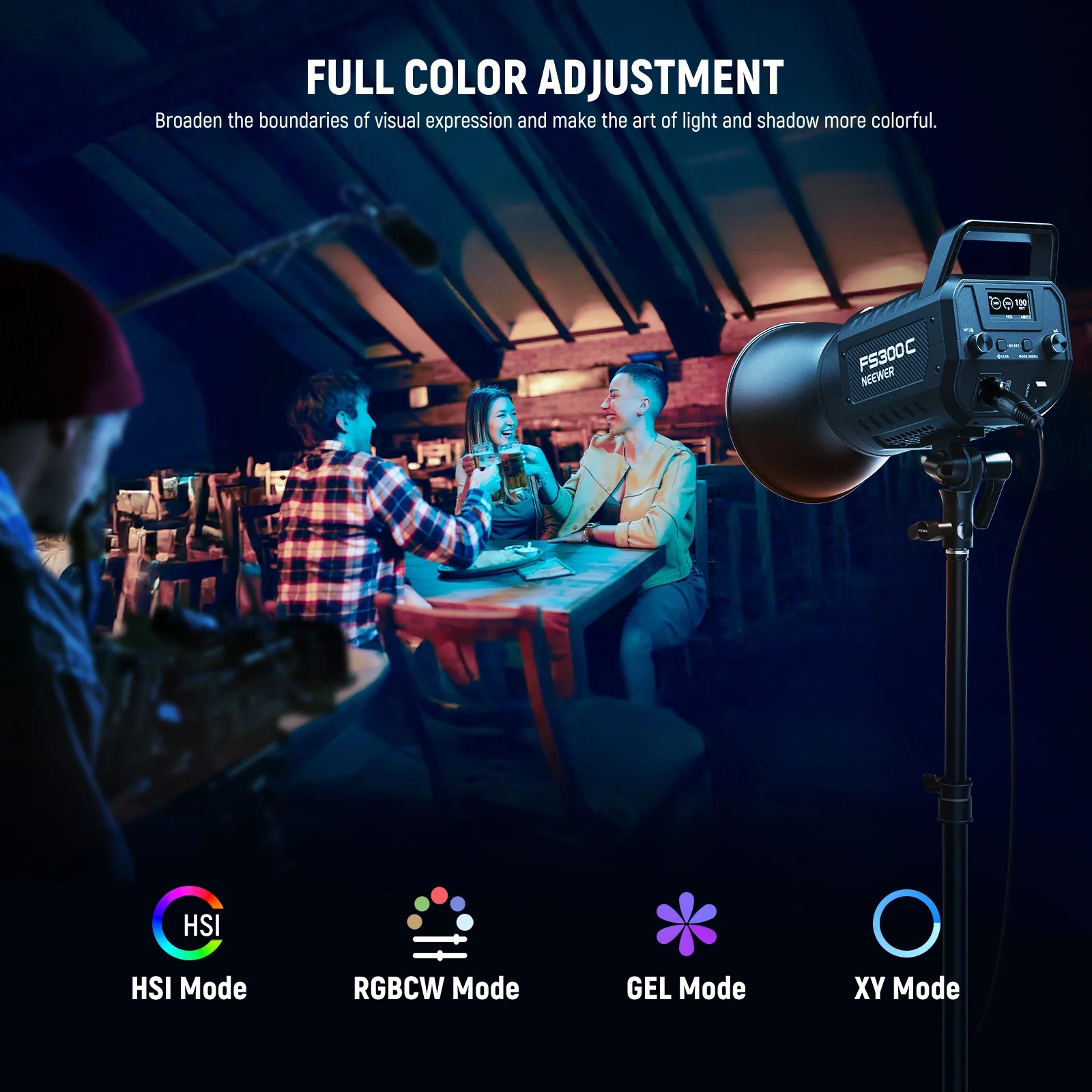 Đèn Led NEEWER FS300C 300W RGBWW | Chính hãng