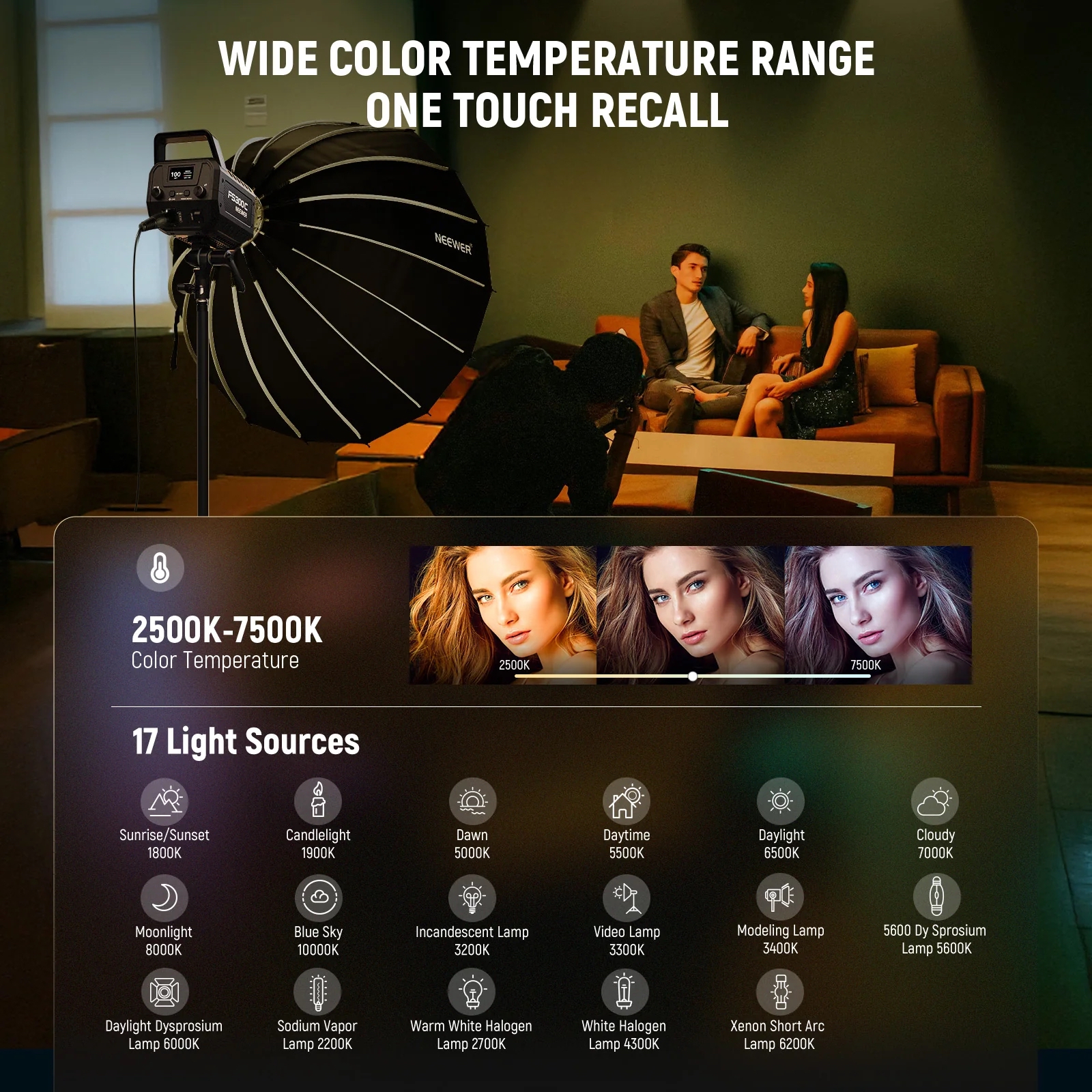 Đèn Led NEEWER FS300C 300W RGBWW | Chính hãng