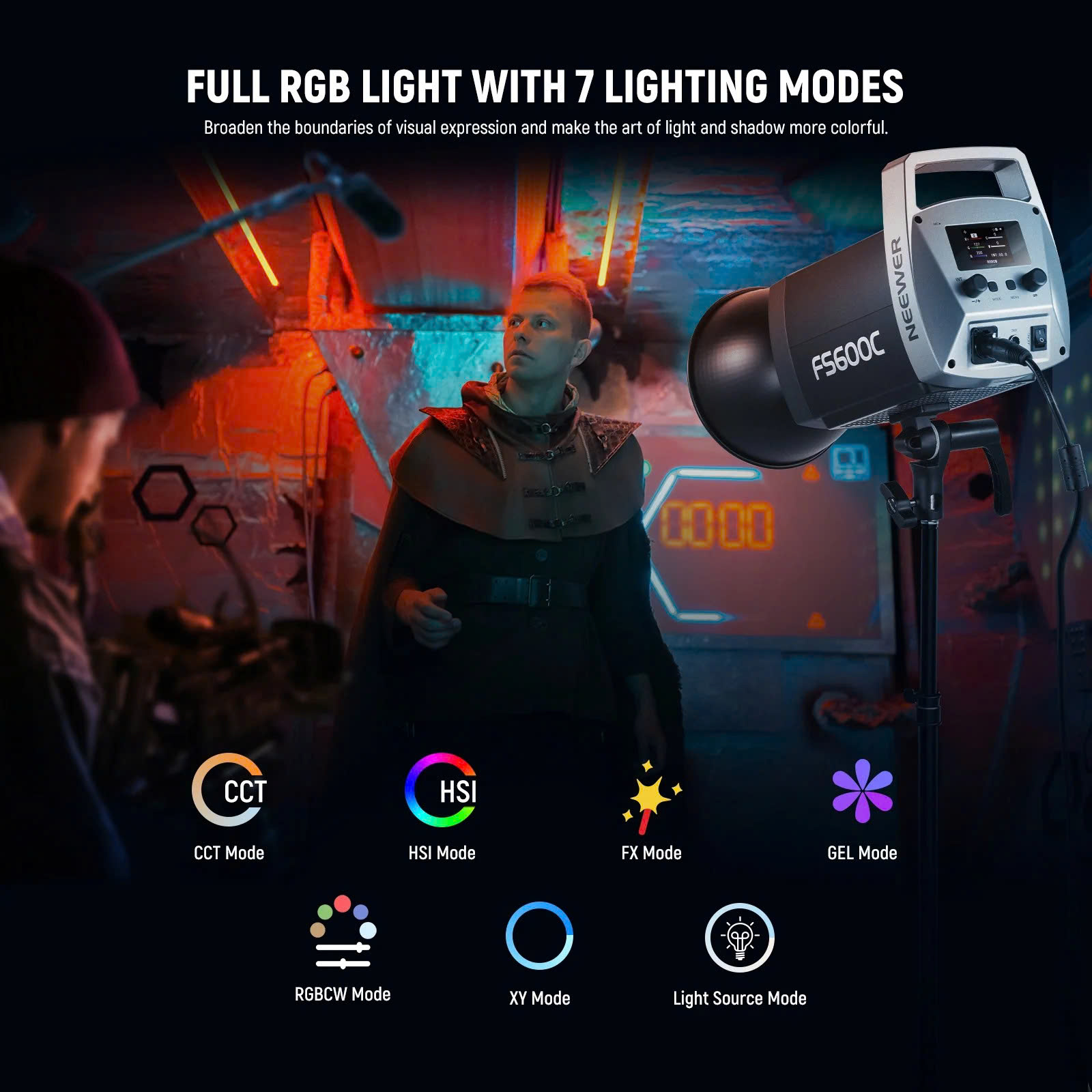 Đèn Led NEEWER FS600C 600W RGBWW | Chính hãng