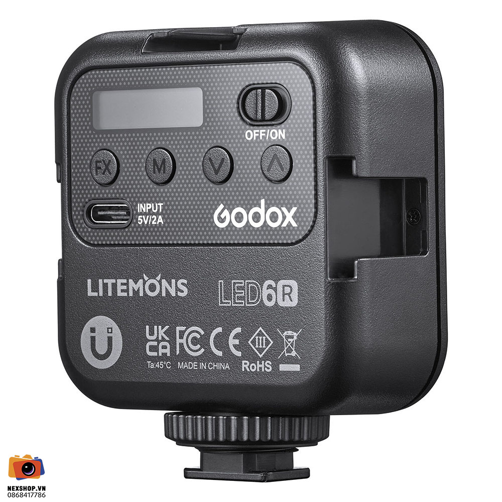 Đèn LED Mini GODOX Litemons LED6R RGB | Chính hãng - mặt sau và phụ kiện đi kèm