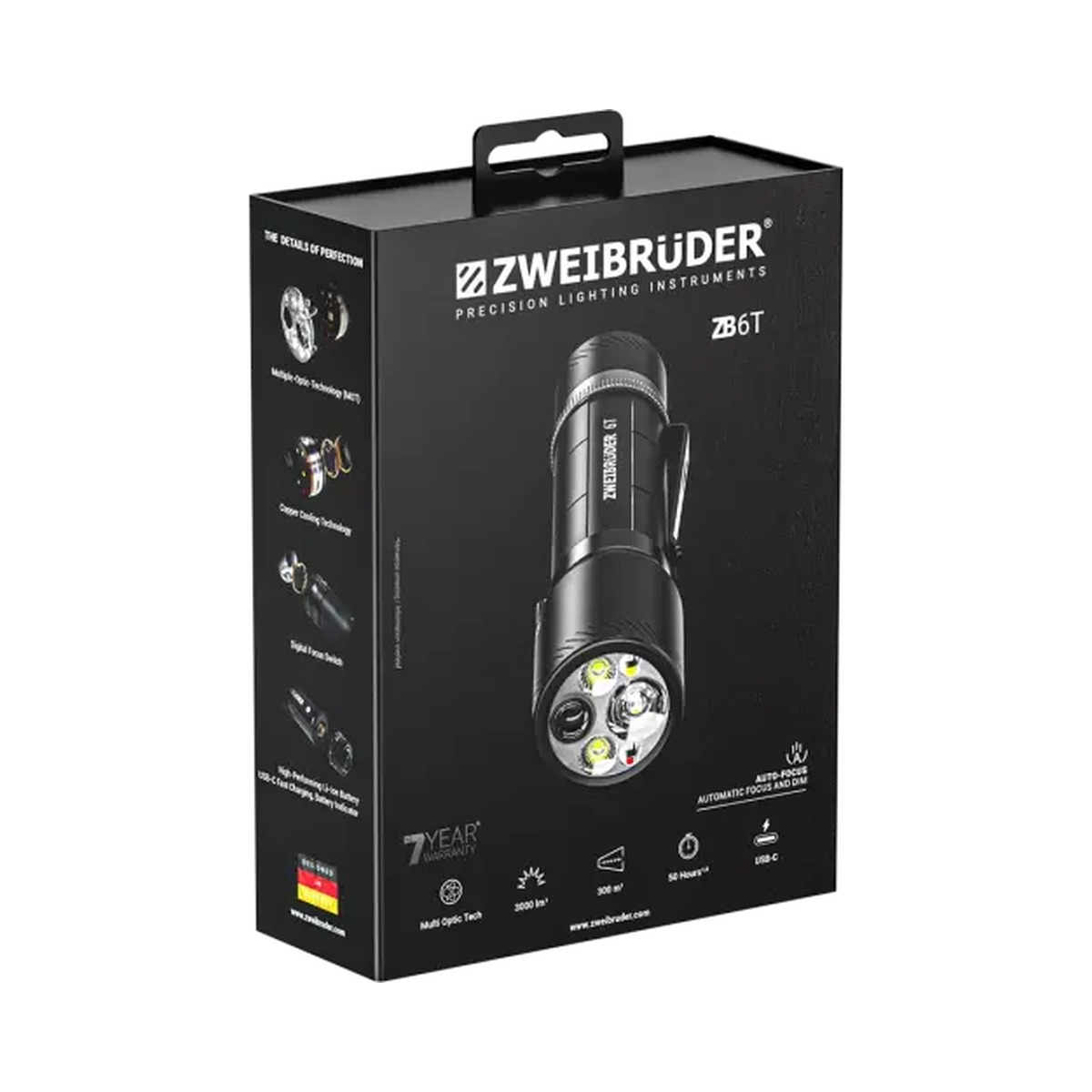 Đèn pin cầm tay đa thấu kính Zweibrüder ZB 6T (ZB8406) | Chính hãng