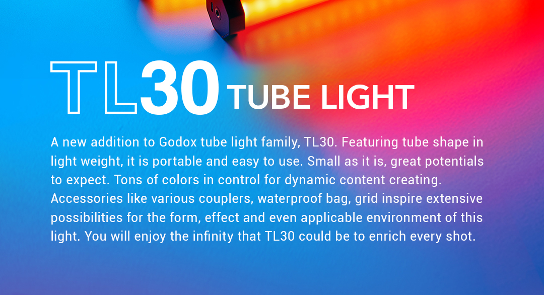 Đèn tuýp LED quay phim 30cm 8W Godox TL30 | Chính hãng