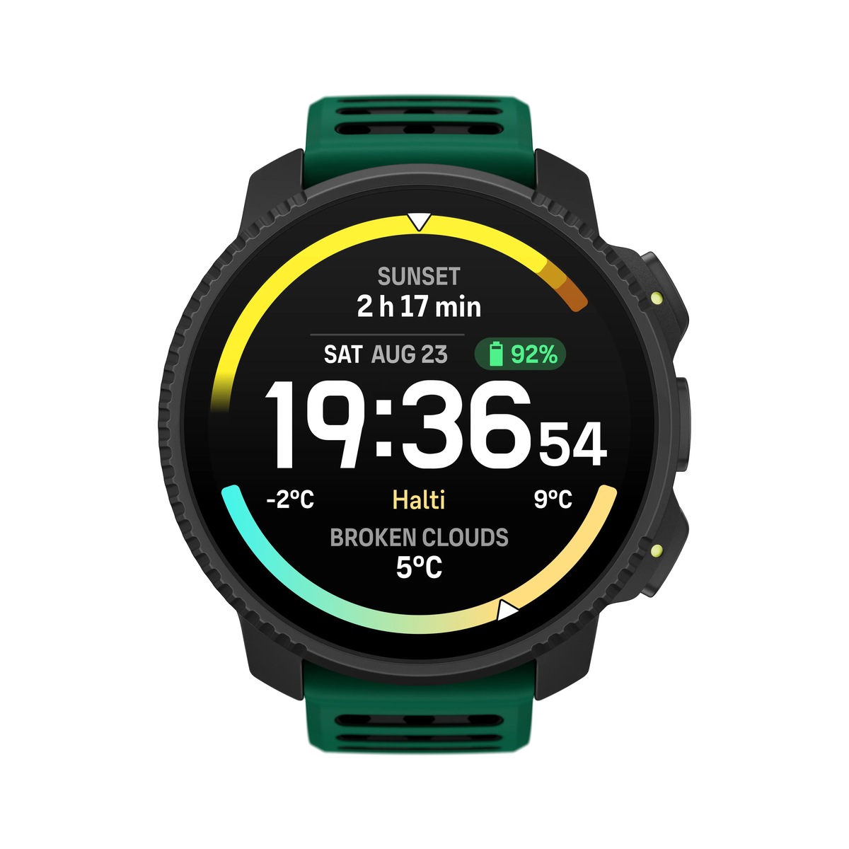 Đồng hồ thông minh GPS Suunto Vertical 2 Pine Green - Dây silicone xanh lá thông viền thép đen (SS051207000) Chính hãng