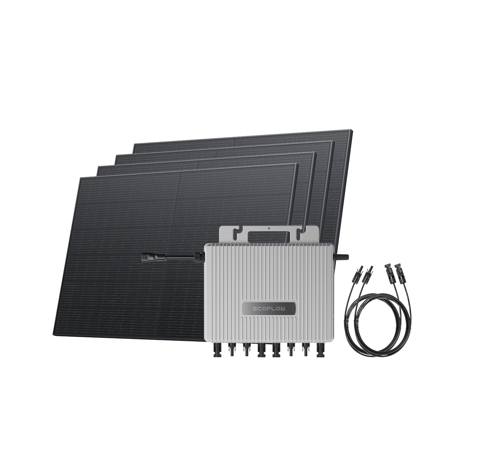 EcoFlow PowerStream Microinverter | Chính hãng, Hiệu suất cao - mặt sau và phụ kiện đi kèm