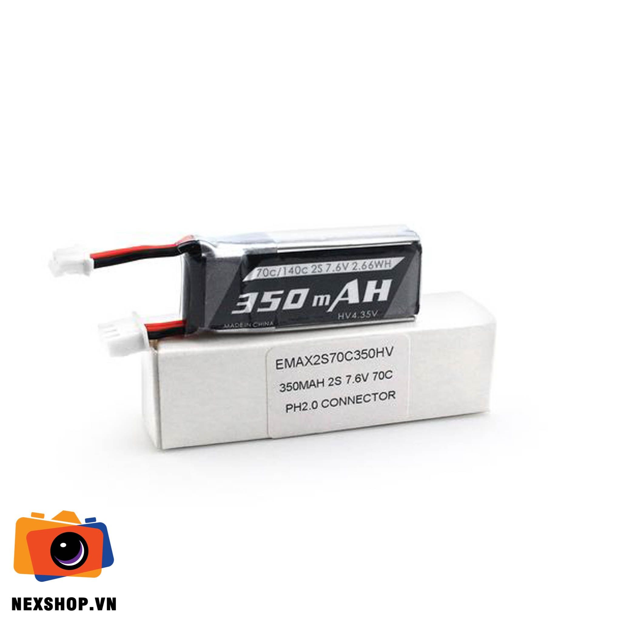 Emax TinyhawkS Spare Part 2S 7.6V 350mAh 70C Lipo Battery for RC Drone FPV Racing