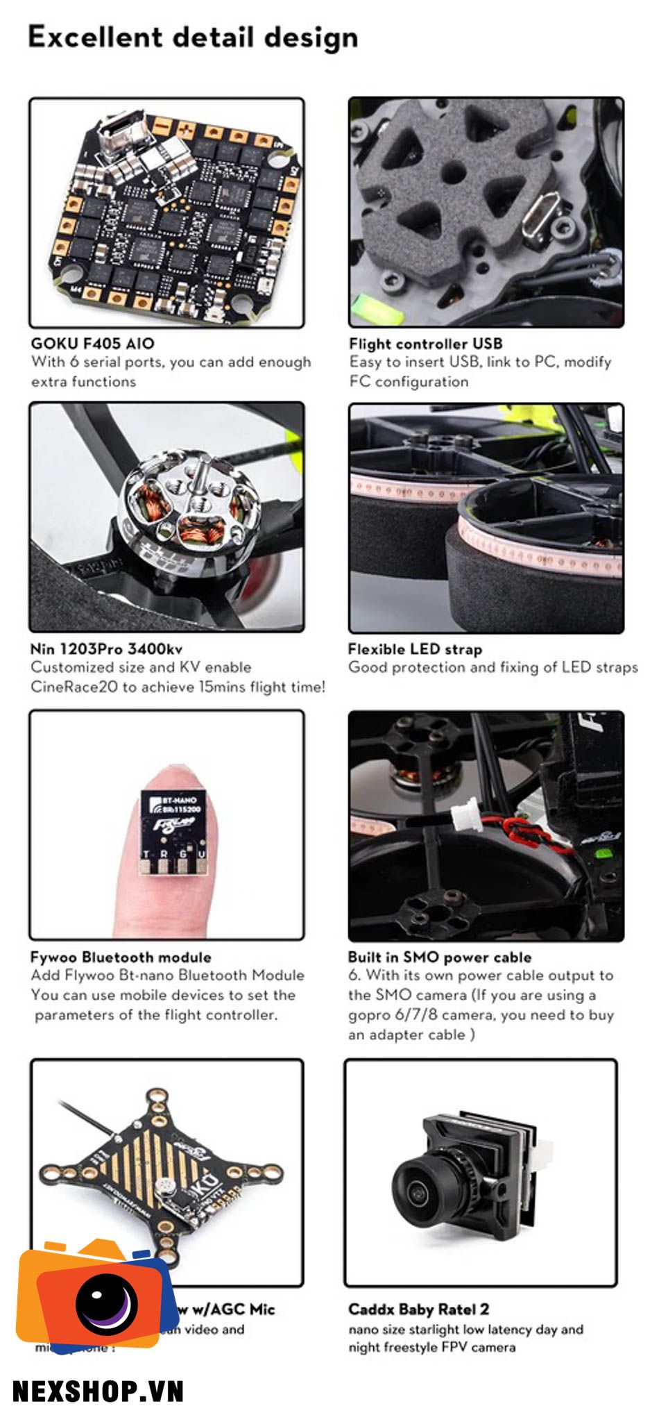 Flywoo CineRace20 V1.2 Neon Led HD Analog Pro PNP