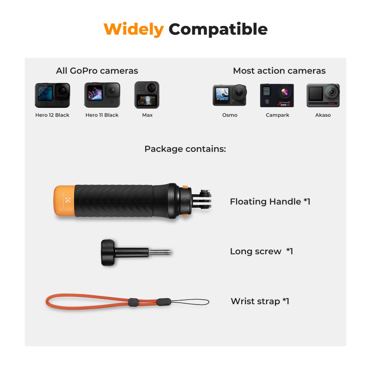 Gậy phao nổi chống nước K&F Concept MS17 cho Action Cam & GoPro | Chính Hãng | Fullvat