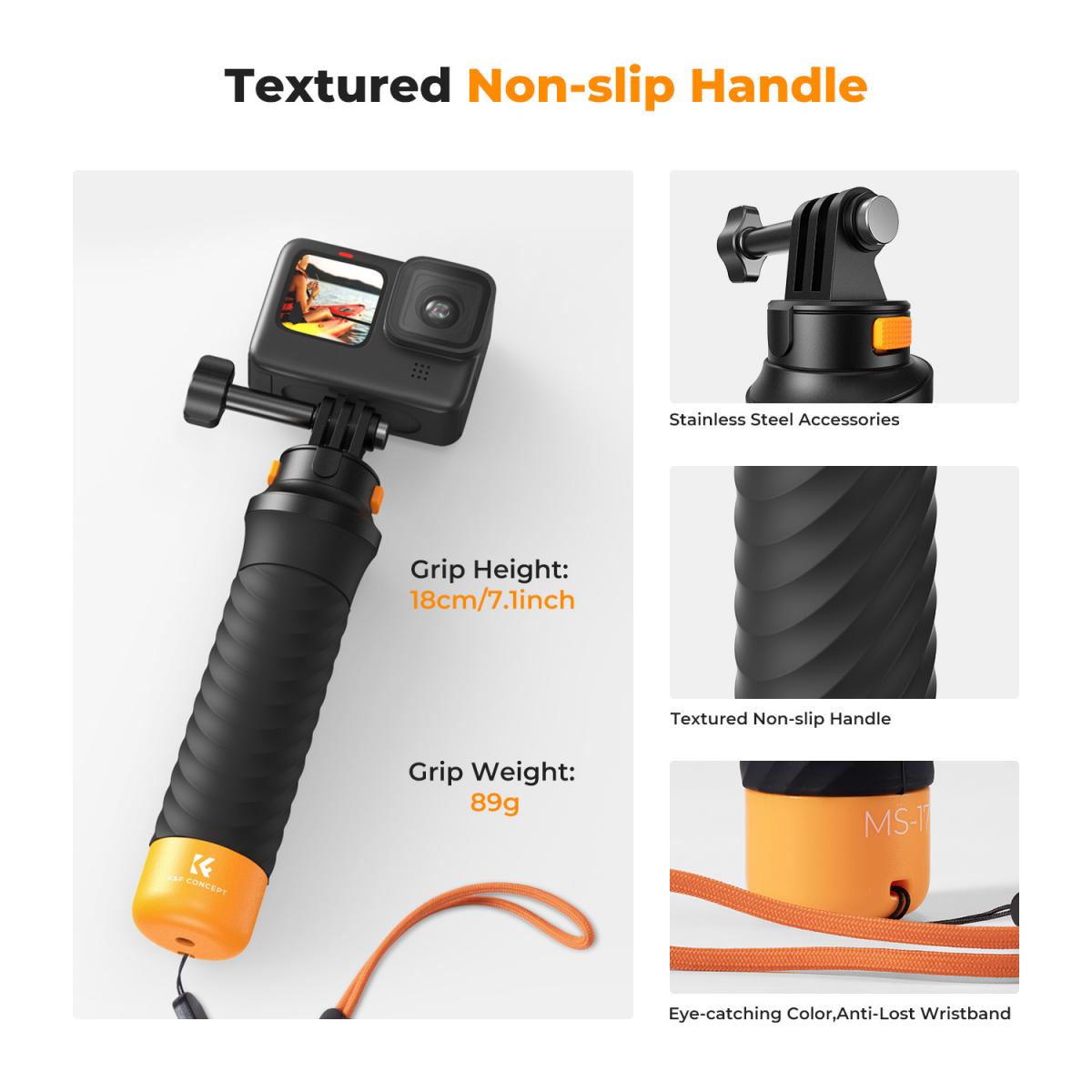 Gậy phao nổi chống nước K&F Concept MS17 cho Action Cam & GoPro | Chính Hãng | Fullvat