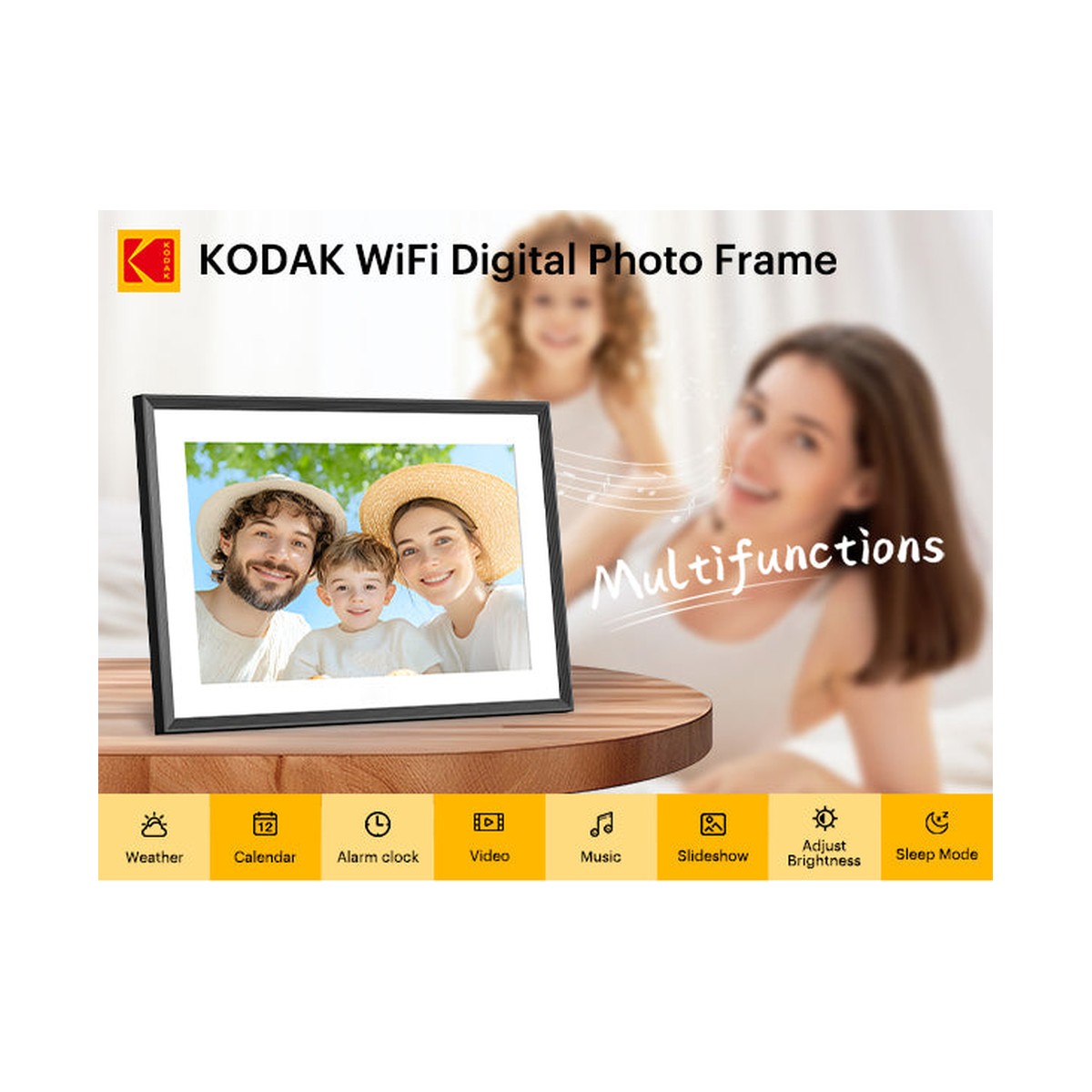 Khung ảnh kỹ thuật số Kodak RCF-1018W 10.1 inch Wi-Fi Vân Gỗ | Chính hãng