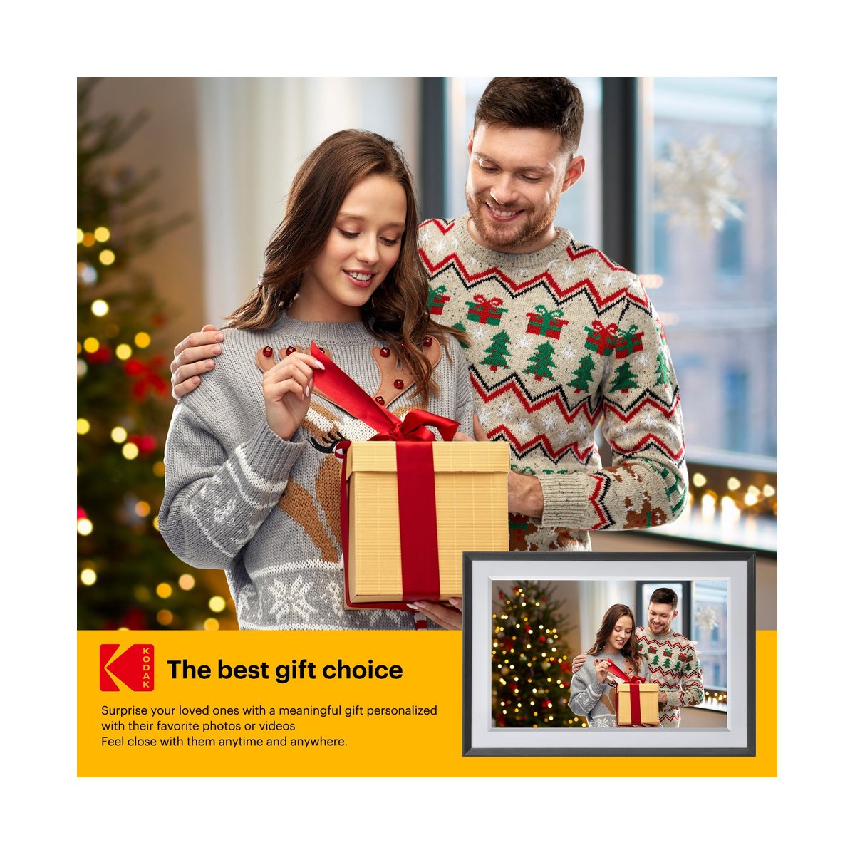 Khung ảnh kỹ thuật số Kodak RCF-1018W 10.1 inch Wi-Fi Vân Gỗ | Chính hãng