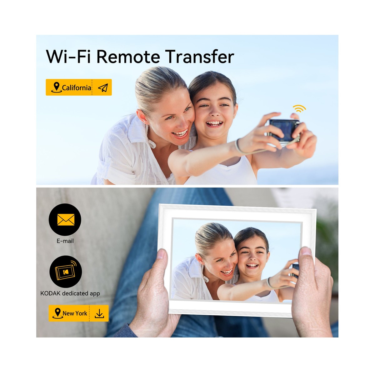 Khung ảnh kỹ thuật số Kodak RCF-1018W 10.1 inch Wi-Fi Vân Gỗ | Chính hãng