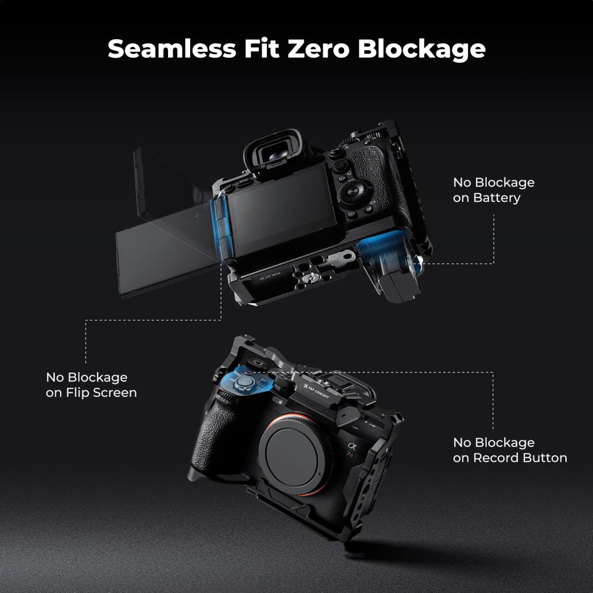 Khung bảo vệ máy ảnh Sony Full Camera Cage K&F Concept (A7 IV / A7S III / A7R V) | Chính Hãng | Fullvat