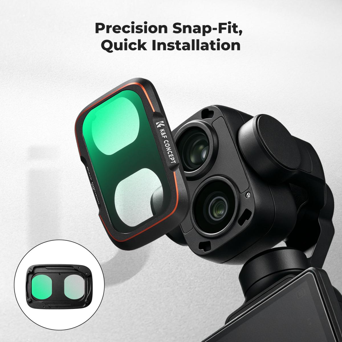Kính lọc K&F Concept CPL HD cho DJI Osmo Pocket 4P / Pocket 4 Pro | Chính Hãng | Fullvat