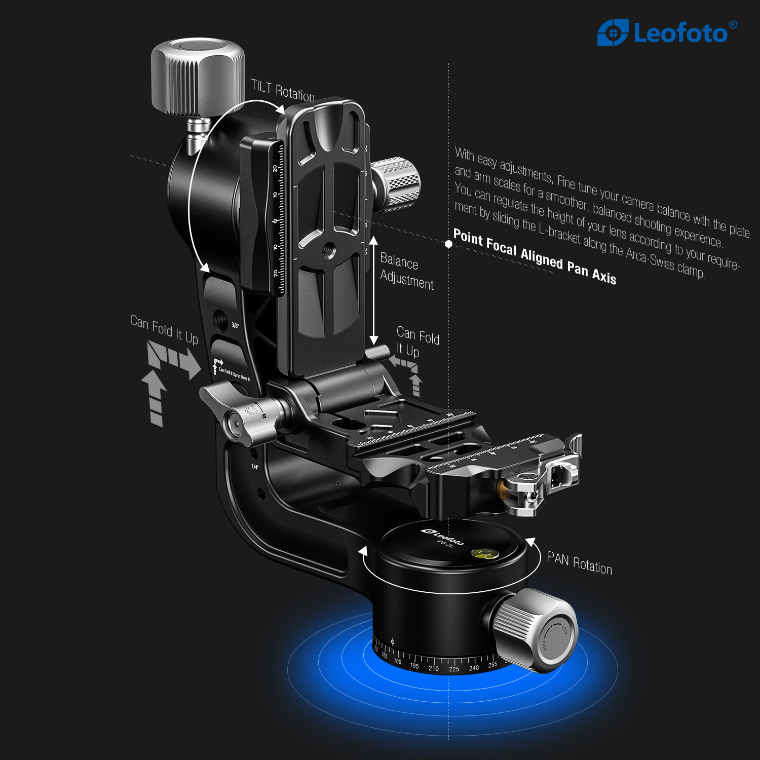 Leofoto Gimbal Head - PG-2L | Chính hãng