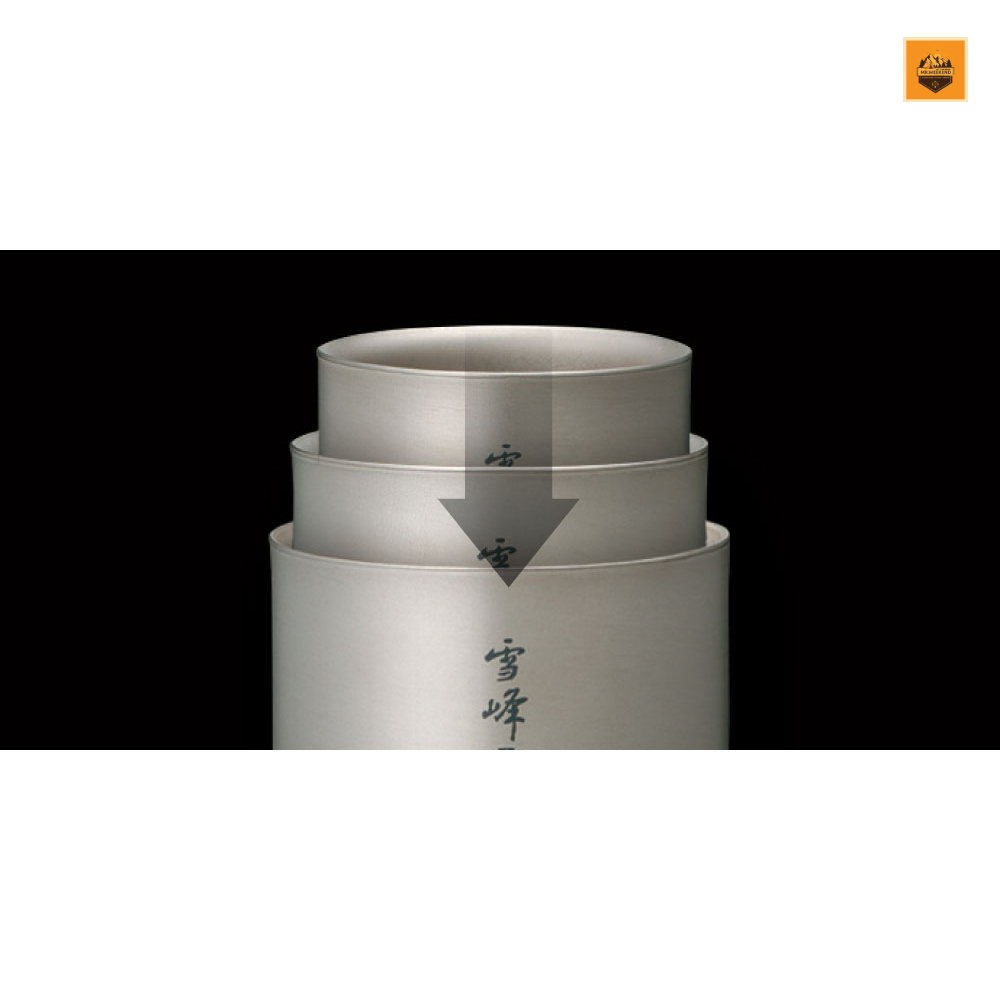 Ly Snow peak Ti-Double H200 Stacking Mug, TW-124 | Chính hãng