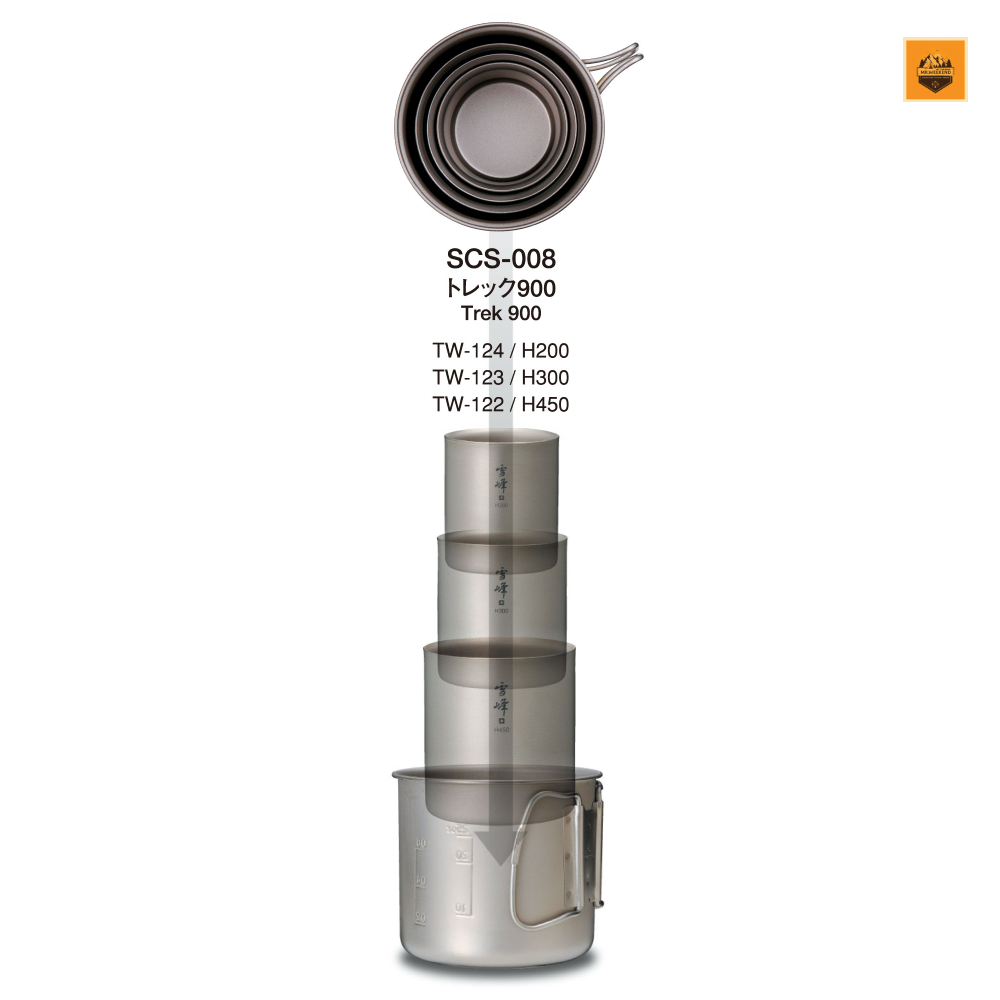 Ly Snow peak Ti-Double H300 Stacking Mug, TW-123 | Chính hãng