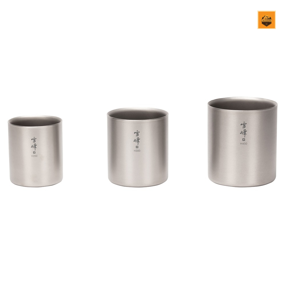 Ly Snow peak Ti-Double H450 Stacking Mug, TW-122 | Chính hãng