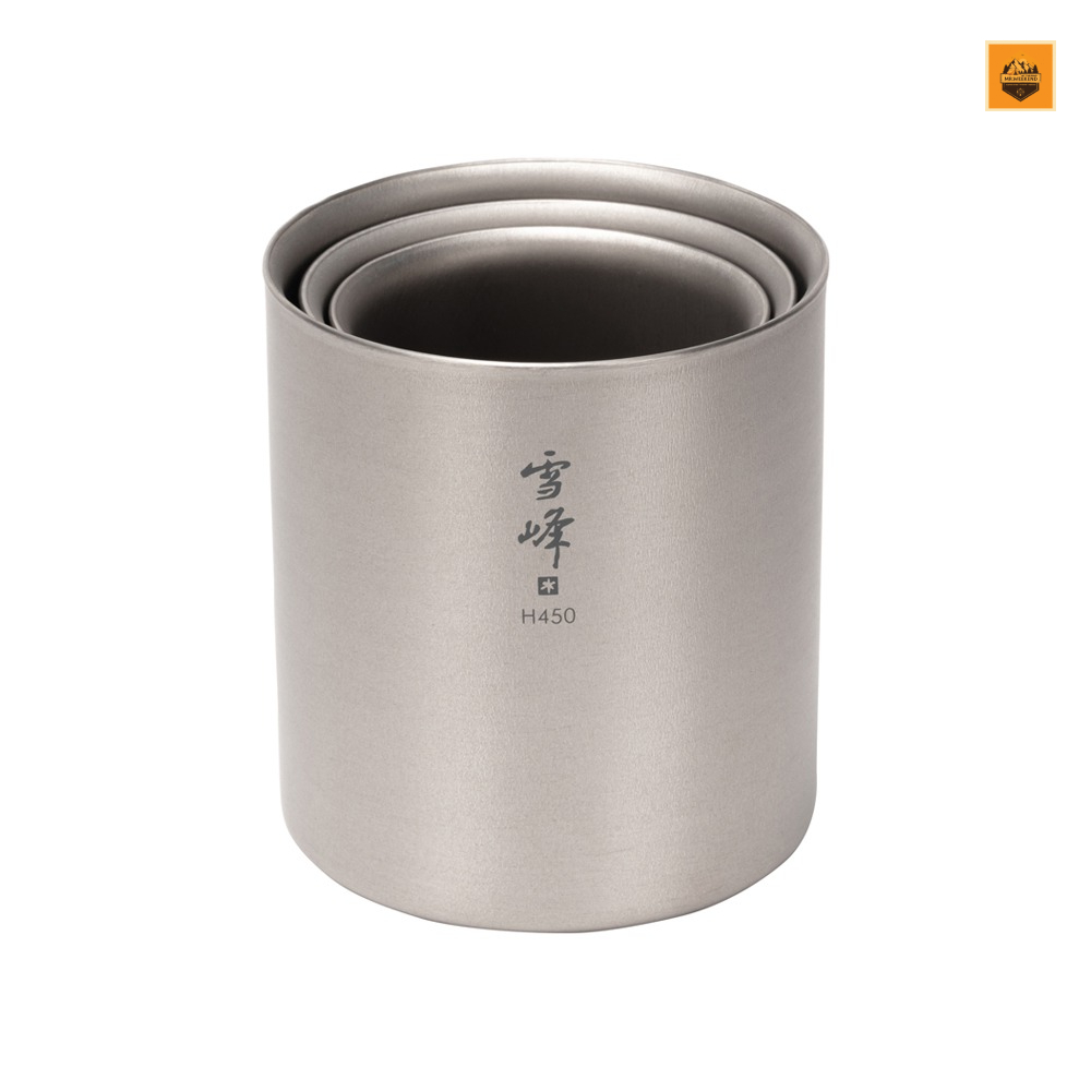 Ly Snow peak Ti-Double H450 Stacking Mug, TW-122 | Chính hãng