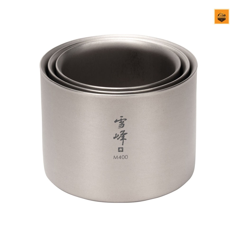 Ly Snow peak Ti-Double M400 Stacking Mug, TW-126 | Chính hãng