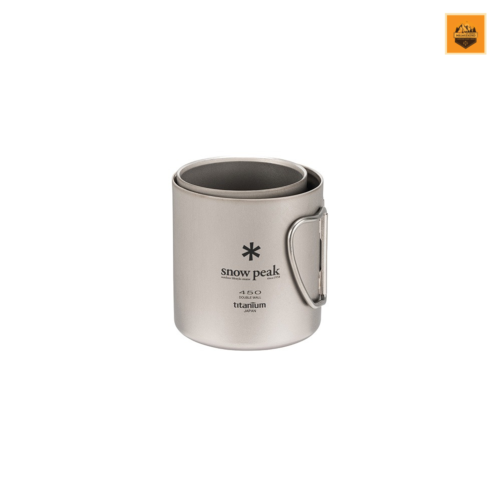Ly Snow peak Titanium Double Mug 450 | Chính hãng