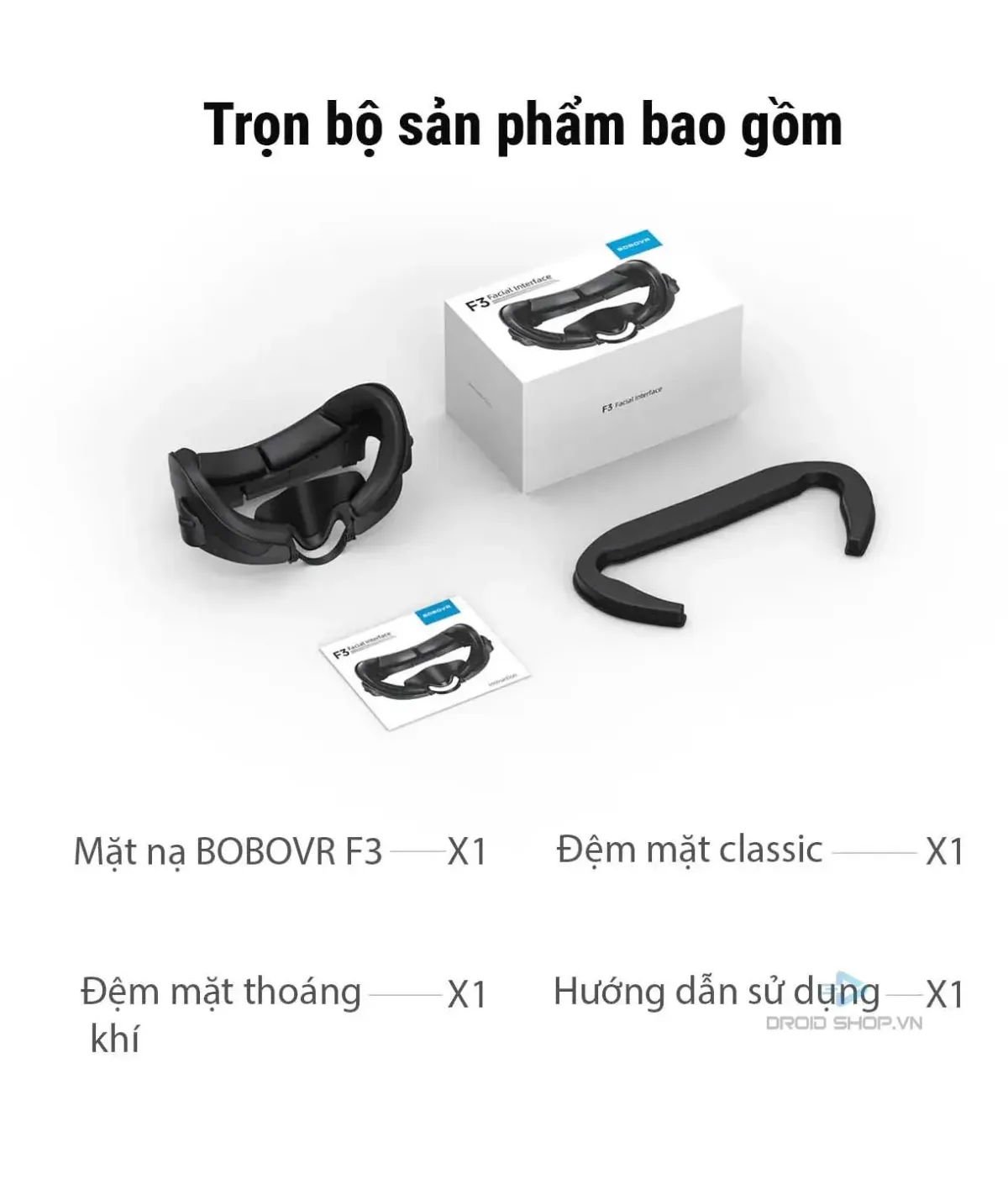Mặt nạ thay thế BOBOVR F3 dành cho Meta Quest 3 | Chính hãng