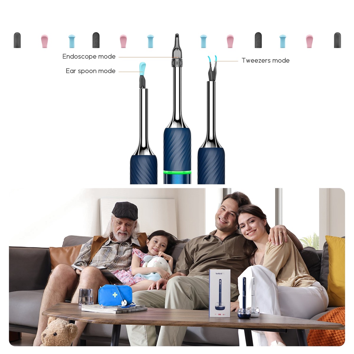 Máy Lấy Ráy Tai Camera Nội Soi 10MP Tích Hợp Nhíp Gắp Cơ Học Bebird EarSight Note 5 | Hàng sắp về - Nhận đặt trước