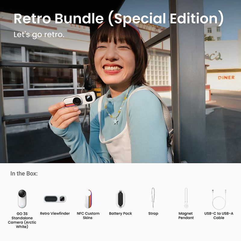 Máy ảnh 360 Insta360 GO 3S Retro | 128GB | Chính hãng
