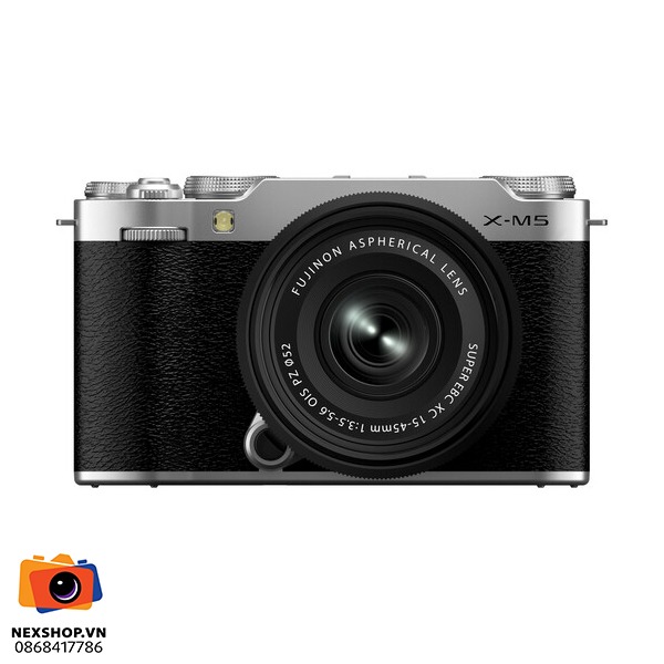 Máy ảnh FUJIFILM X-M5 với ống kính 15-45mm F3.5-5.6 Màu Bạc | Hàng chính hãng